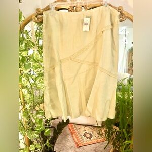 J. Jill Cream Midi Skirt with Lace Detail